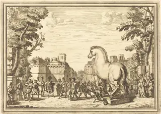 Il Greco in Troia: Plate 4, by Arnold von Westerhout, ink, 1688
