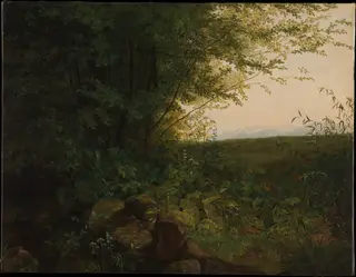 At the Edge of the Forest, by August Heinrich, oil, 1820
