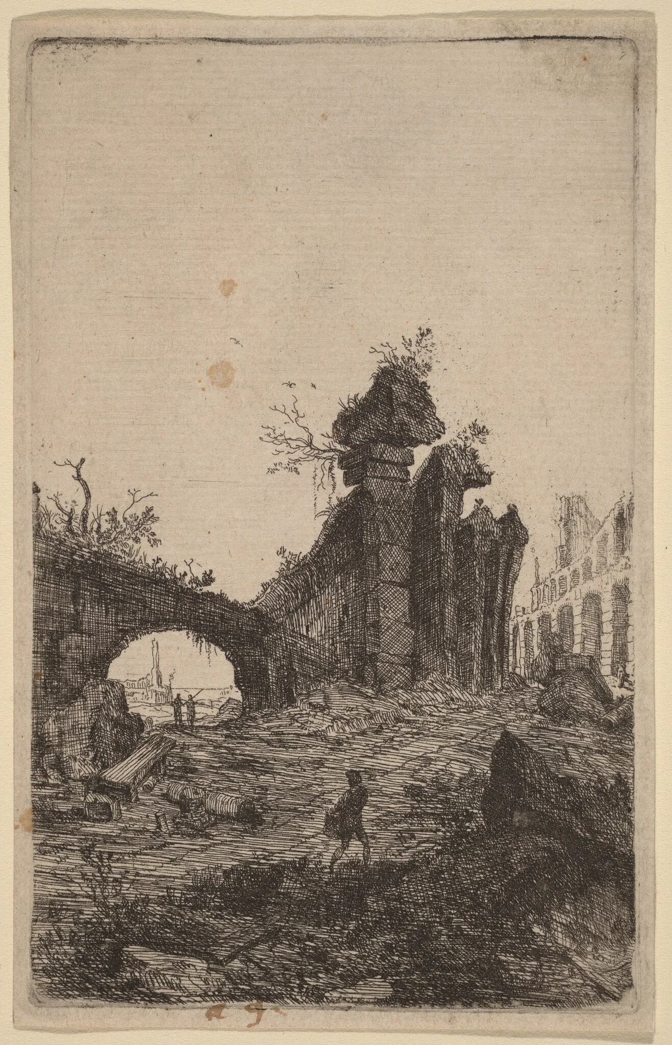 The Ruins of the Colosseum, detail