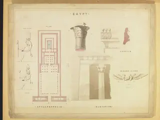 Egyptological studies [6], by Francis Arundale, watercolor, 1840