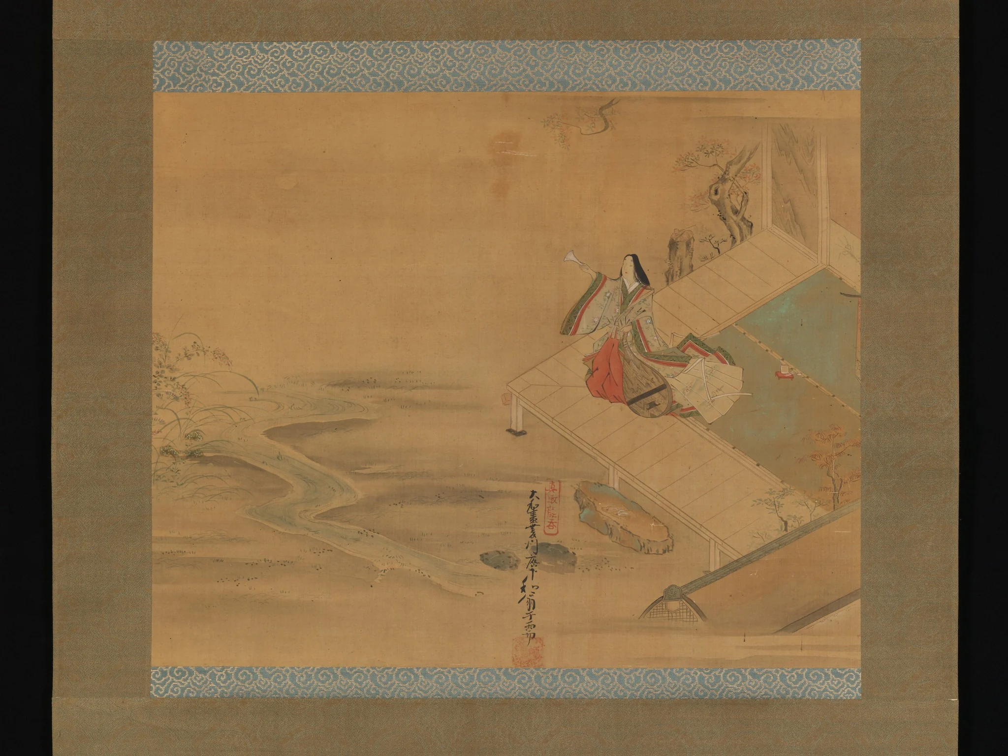 Princess Ogimi from the "Bridge Maiden" (Hashihime) chapter from The Tale of Genji (Genji Monogatari), detail