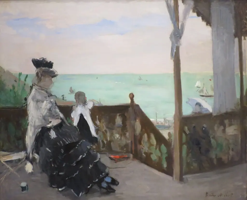 In a Villa at the Seaside, by Berthe Morisot, oil, 1874