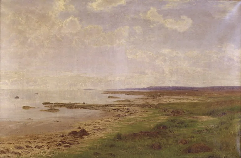 Parti af Jyllands østkyst. Stille sommerdag, detail