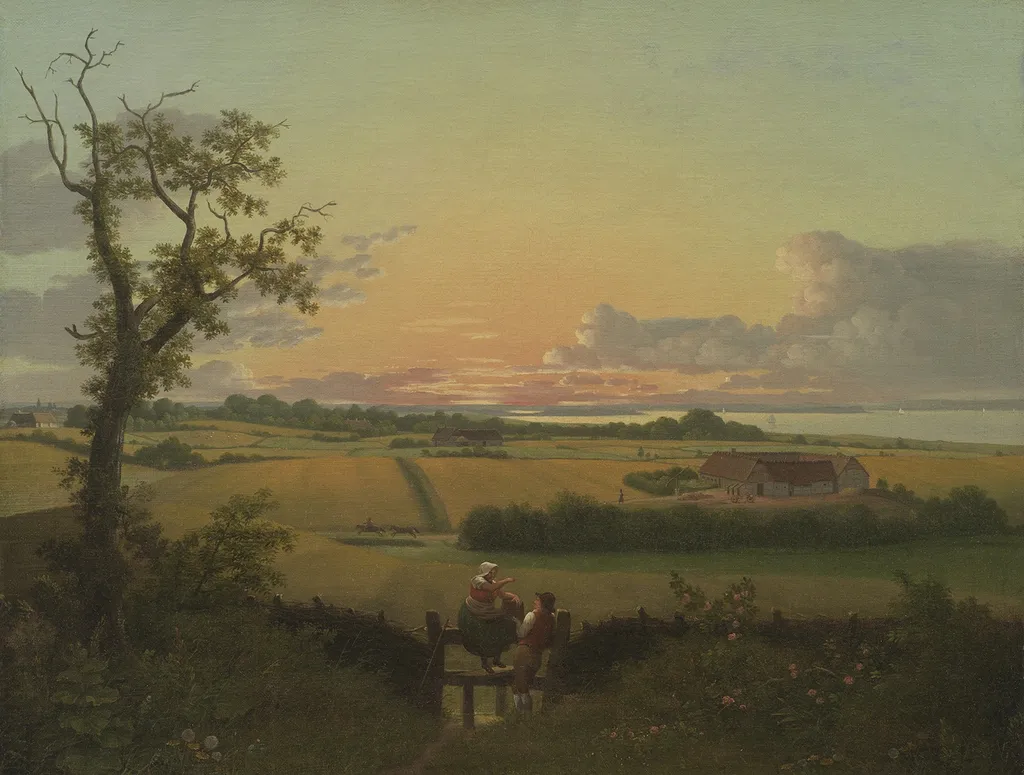 Landscape with a Stile. The Isle of Møn, by Christoffer Wilhelm Eckersberg, oil, 1810
