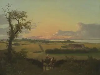 Landscape with a Stile. The Isle of Møn, by Christoffer Wilhelm Eckersberg, oil, 1810
