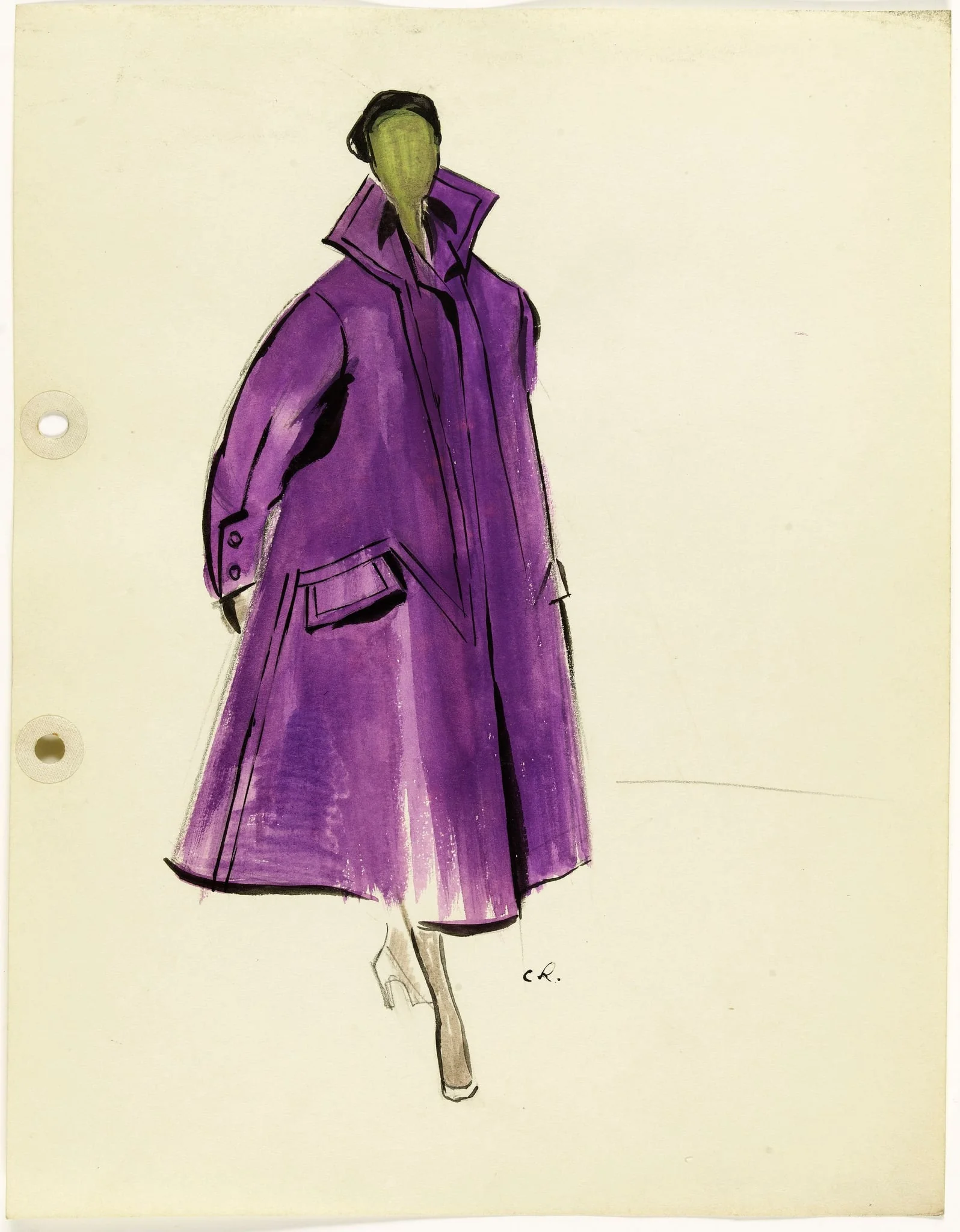 Dessin de collection d'hiver 1951-1952, detail