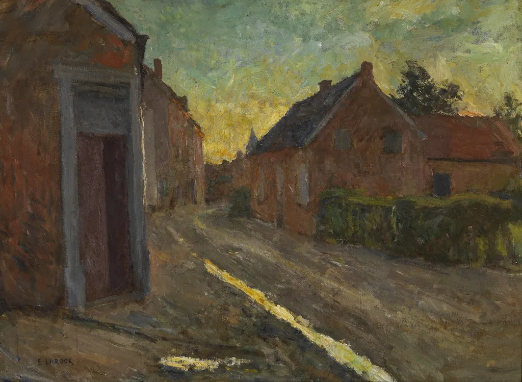 Village Street after a Thunderstorm, by Evert Larock, oil, 1898