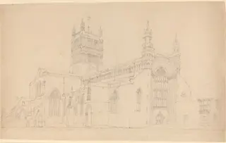 Tewkesbury Abbey, by Joseph Mallord William Turner, graphite, 1813