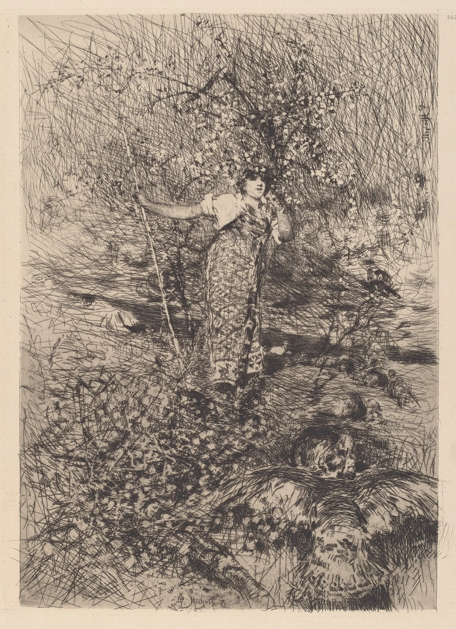Keeper of the Turkeys [Gardeuse de dindons], detail