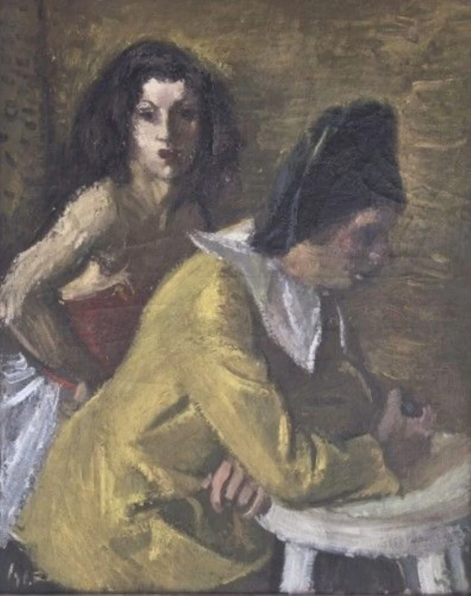 Arlechin și colombină, detail