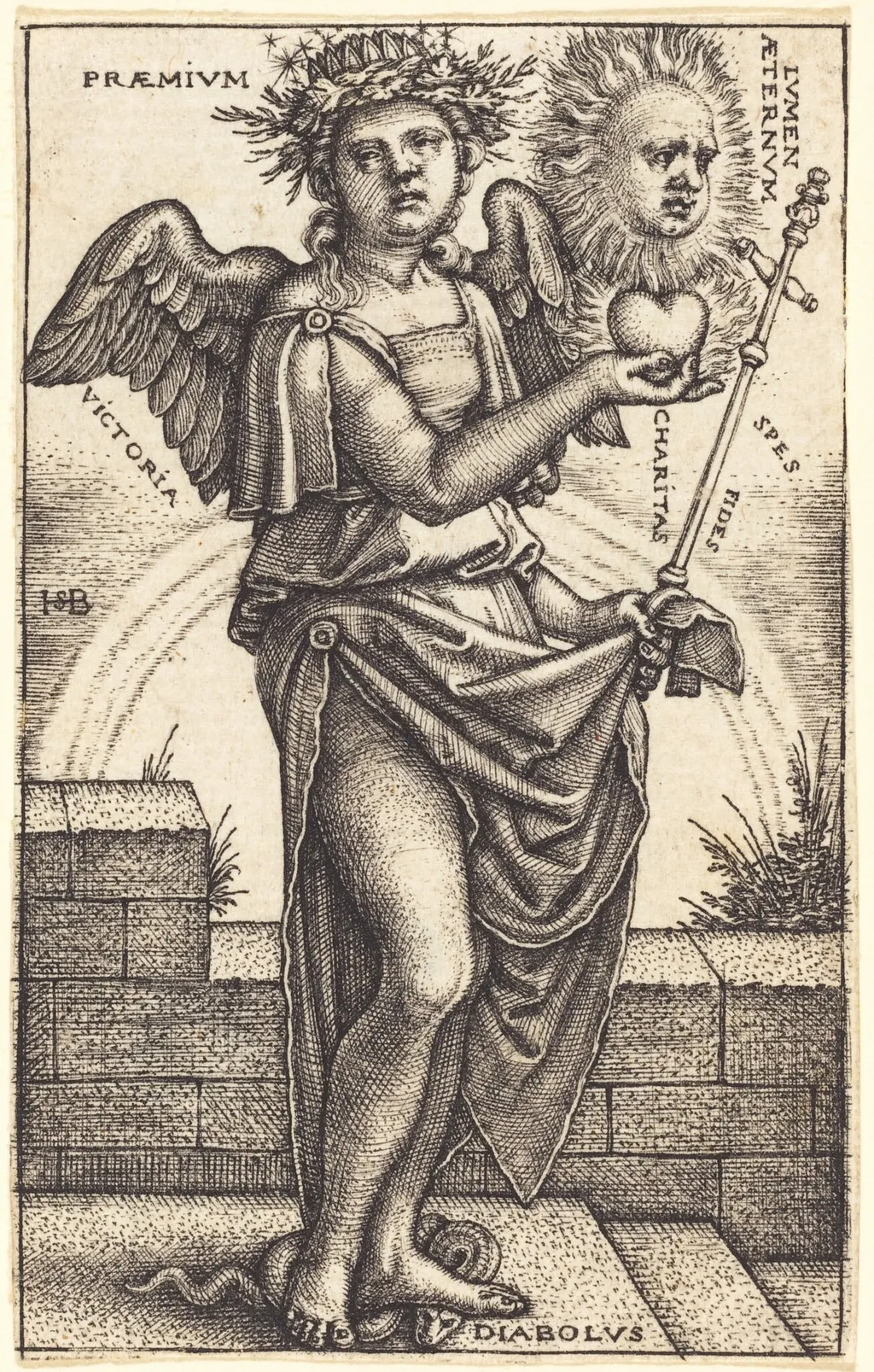 Allegory of Christianity, by Sebald Beham, ink, 1544