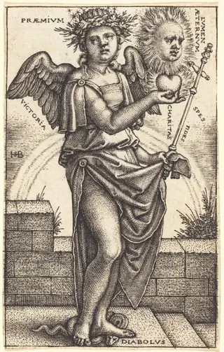 Allegory of Christianity, by Sebald Beham, ink, 1544