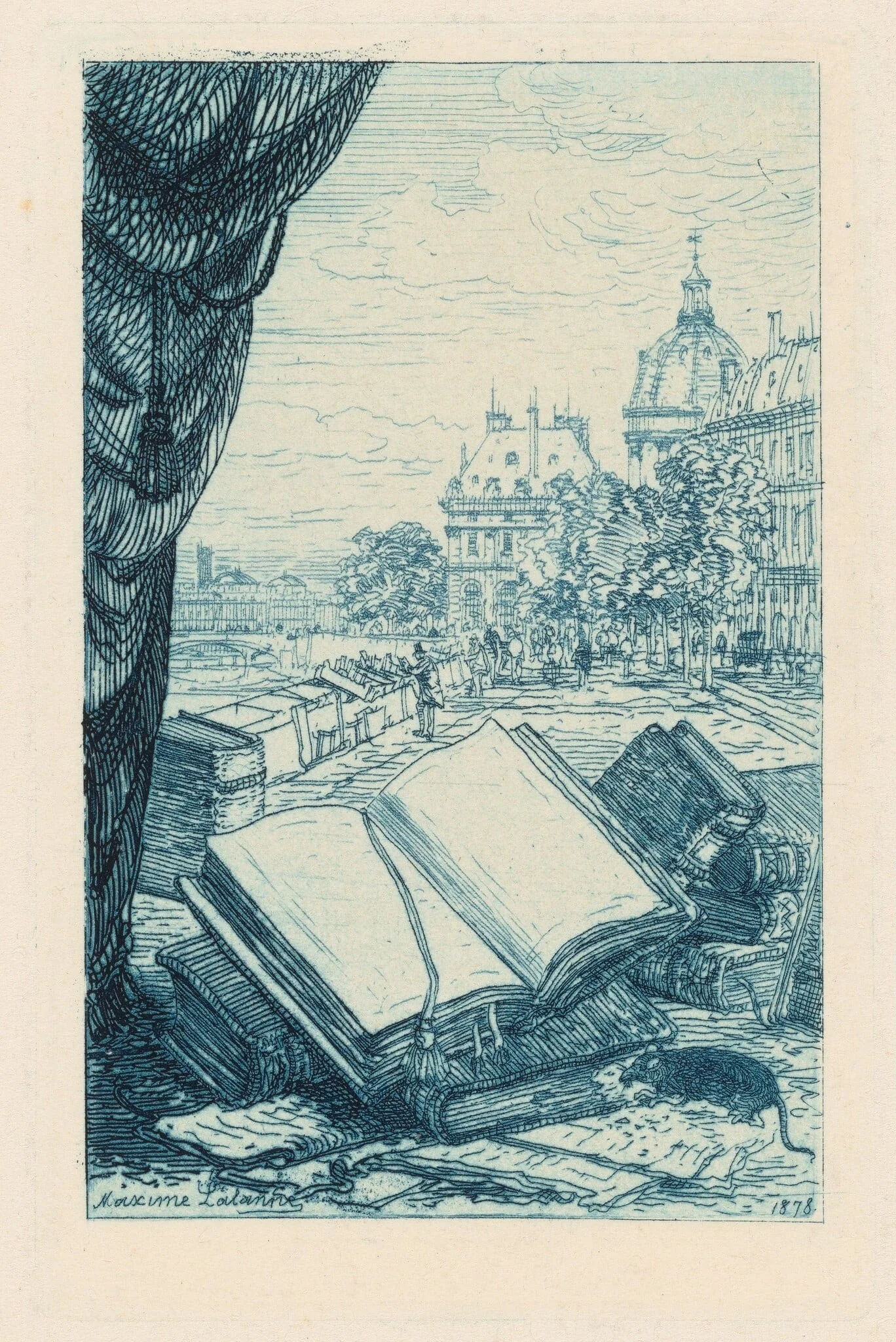 Frontispiece for "Un bouquiniste parisien : le père Lécureux", detail