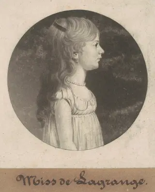 Miss de la Grange, by Charles B. J. Févret de Saint-Mémin, ink, 1802
