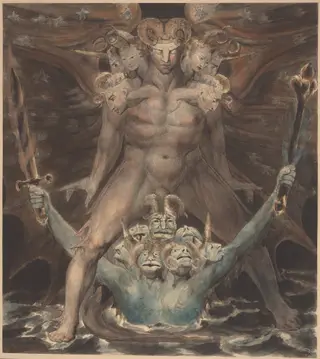 The Great Red Dragon and the Beast from the Sea, by William Blake, ink, 1805