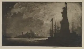 Hail America, by Joseph Pennell, ink, 1908
