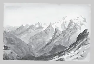 Ortler Spitz from Summit of Stelvio Pass (from Switzerland 1869 Sketchbook), by John Singer Sargent, unspecified, 1869