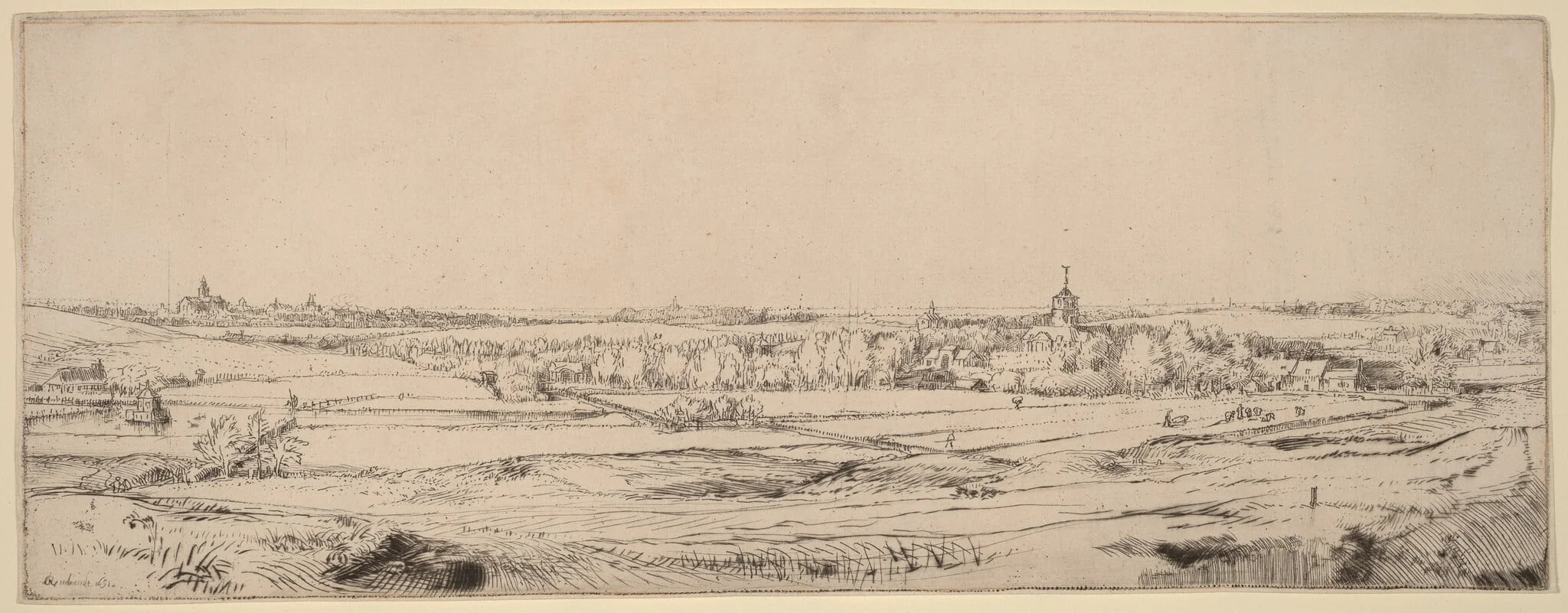 Landscape with a View toward Haarlem (The Goldweigher's Field), detail