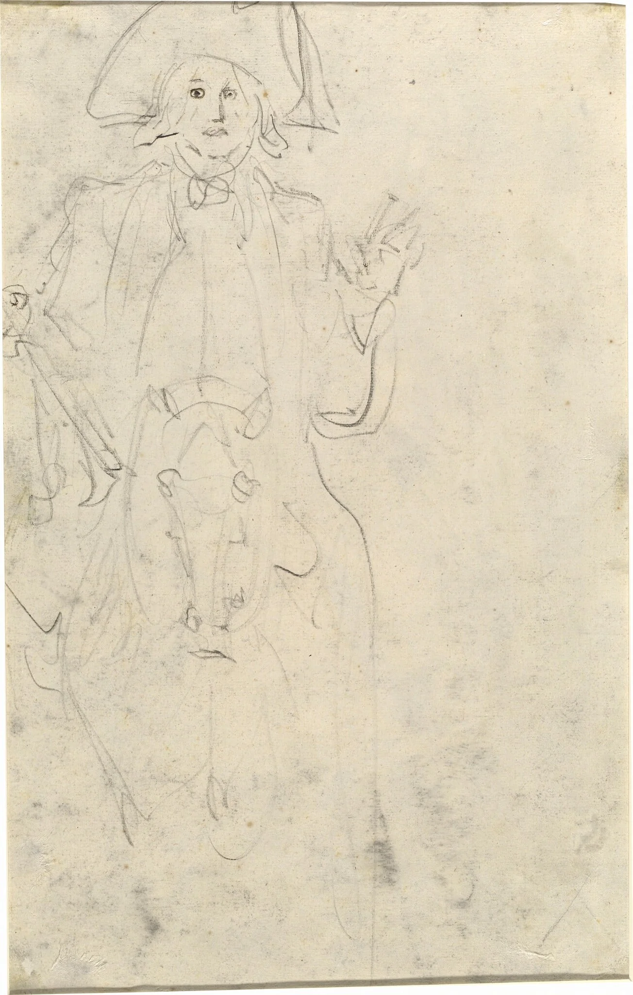 Man on a Horse [verso], detail