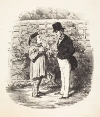 Monsieur voila vingt ans que je poursuis l'union de..., by Honoré Daumier, ink, 1846