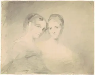 Two Women [recto], by Seth Wells Cheney, graphite, 1840