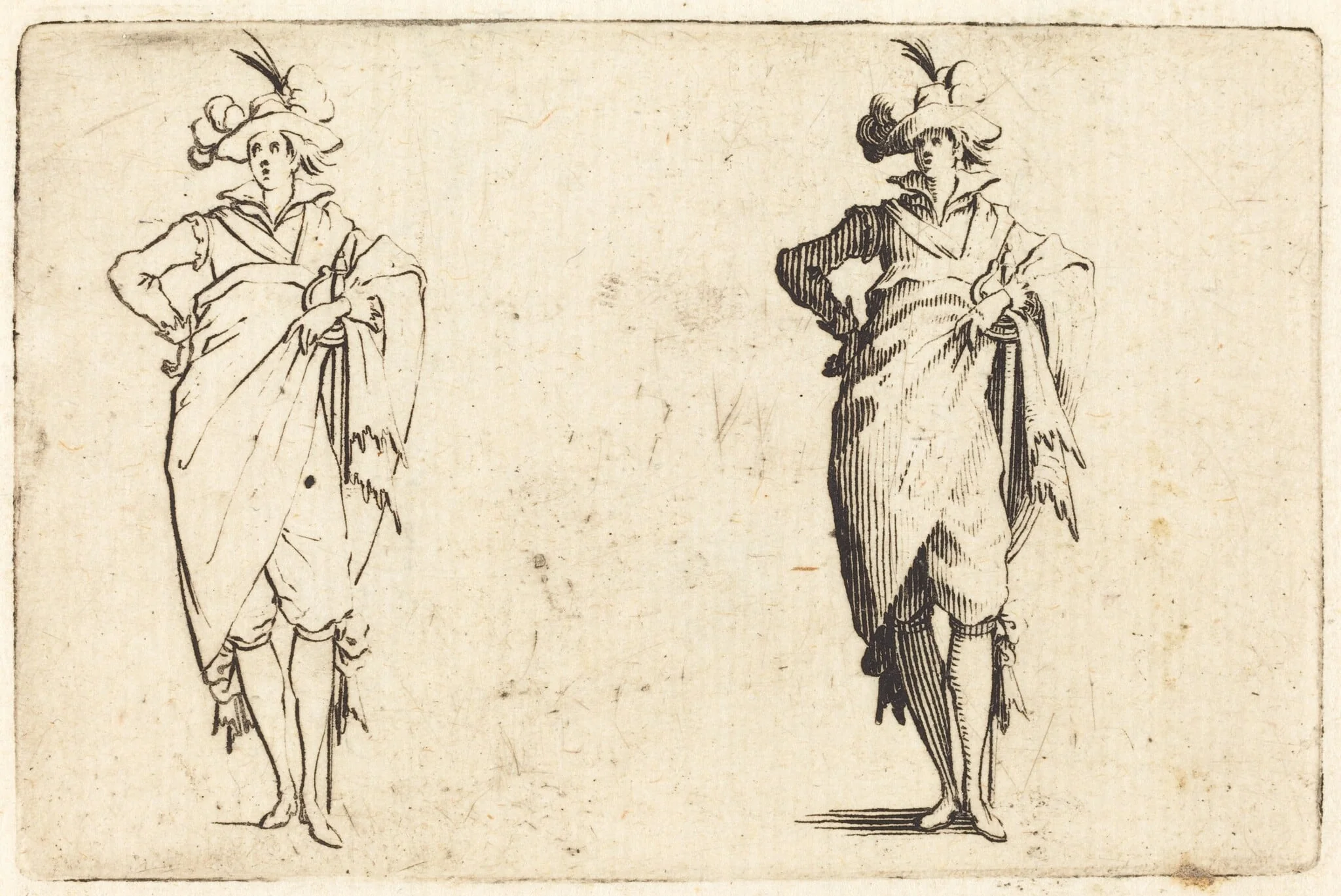 Gentleman Viewed from the Front with Hand on Hip, detail