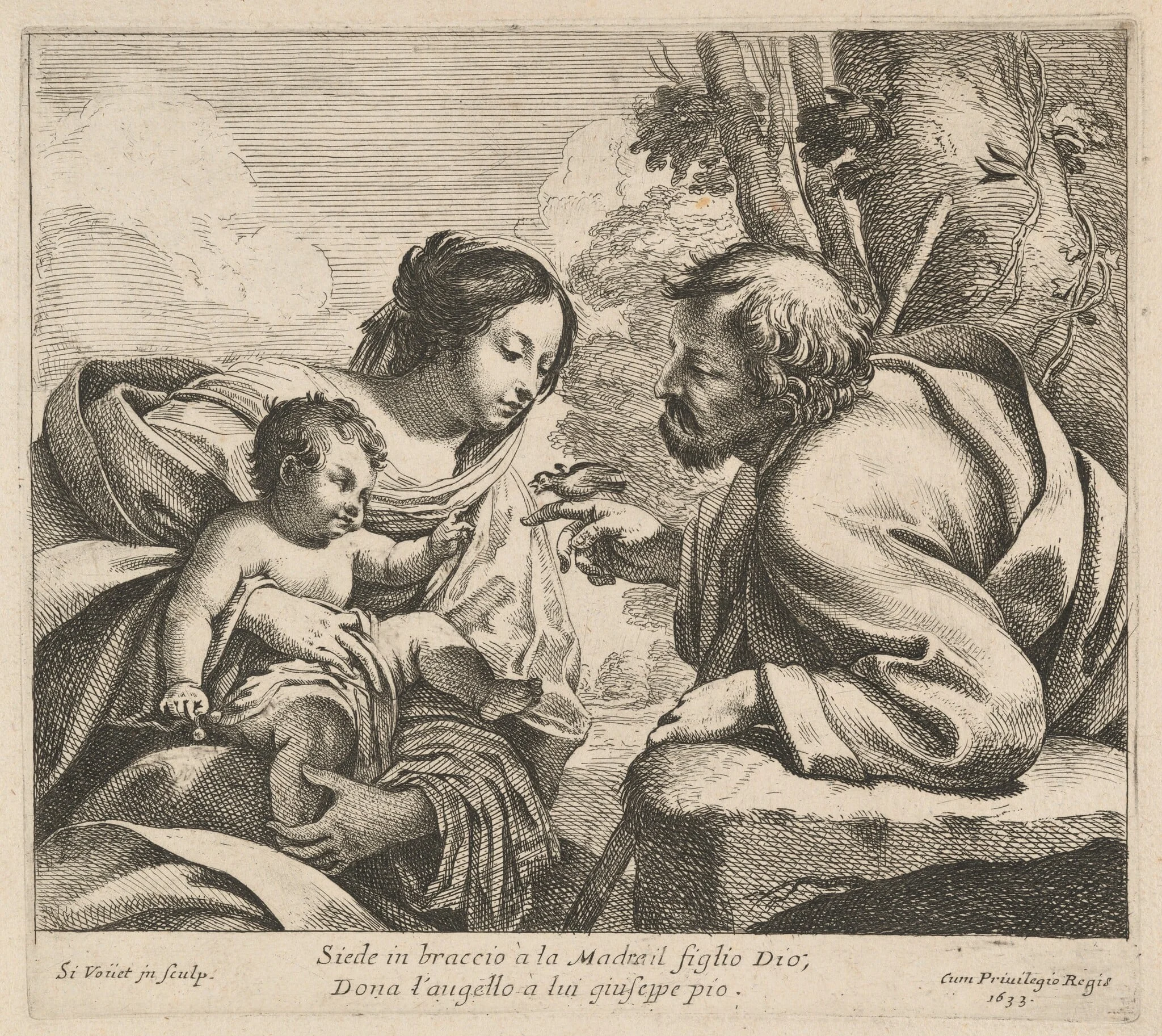 Holy Family with a Bird, detail
