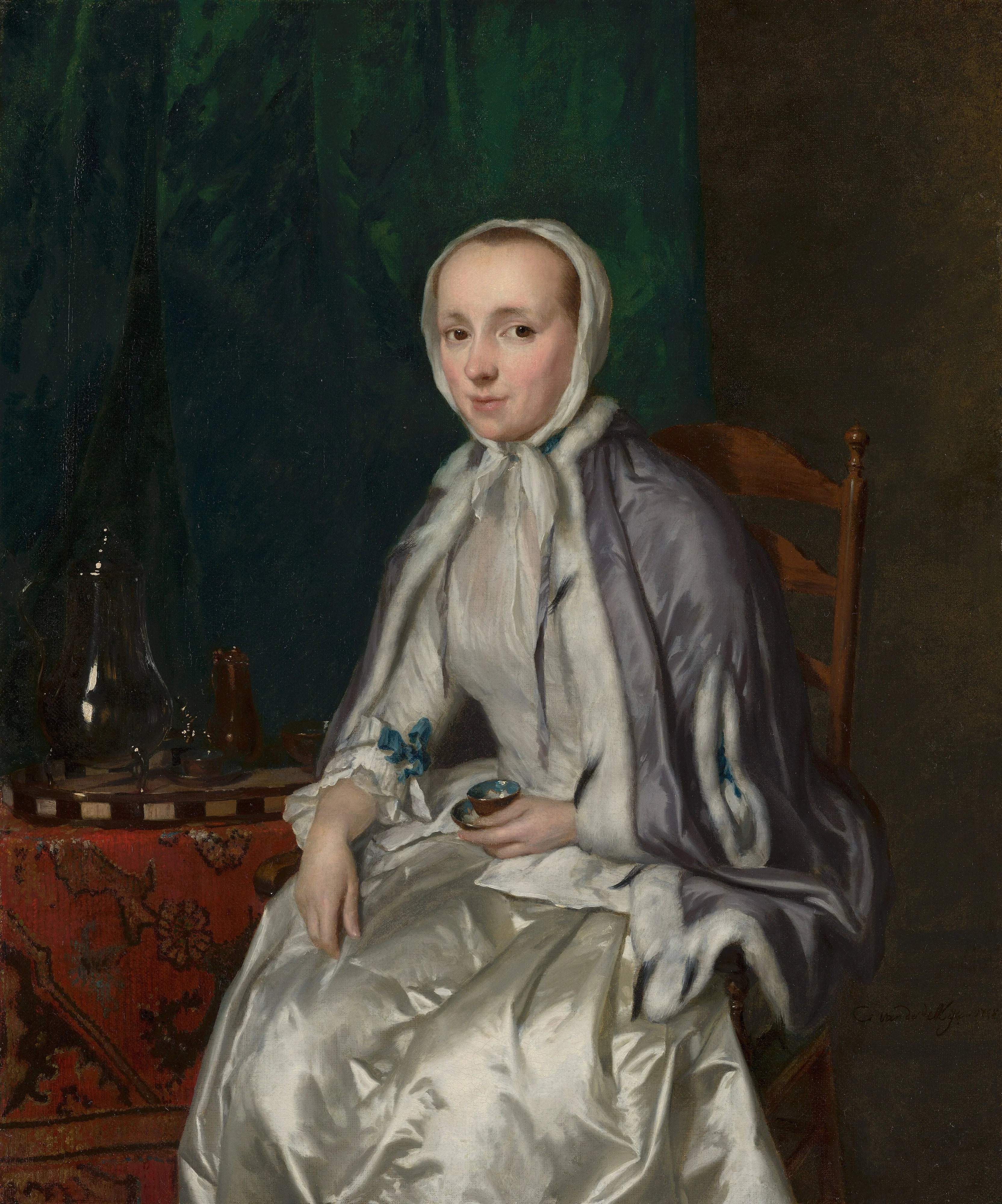 Portrait of Elisabeth Troost (1730-1790), detail