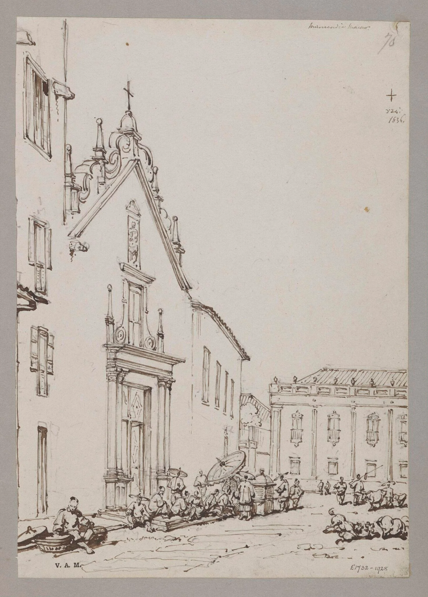 The Misericordia Church and part of the Senate House, Macao, detail