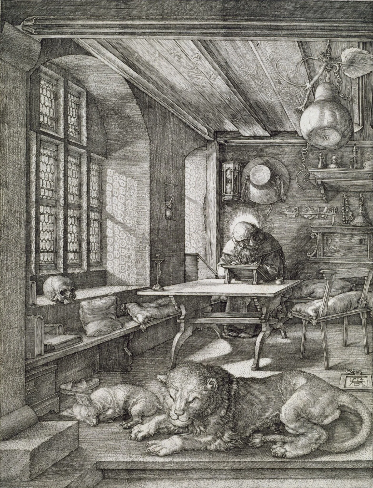 St Jerome in his Study, detail
