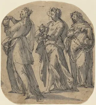 The Three Marys, by Johann Willinges, ink, 1594