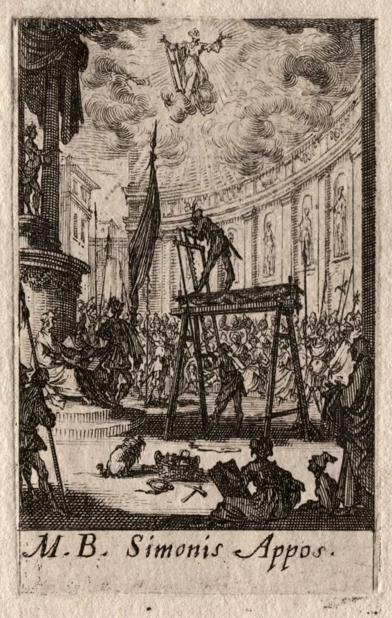 The Martyrdom of the Apostles: St. Simon, detail