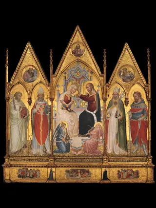 The Coronation of the Virgin, and Saints, by Giovanni di Tano Fei, tempera, 1398