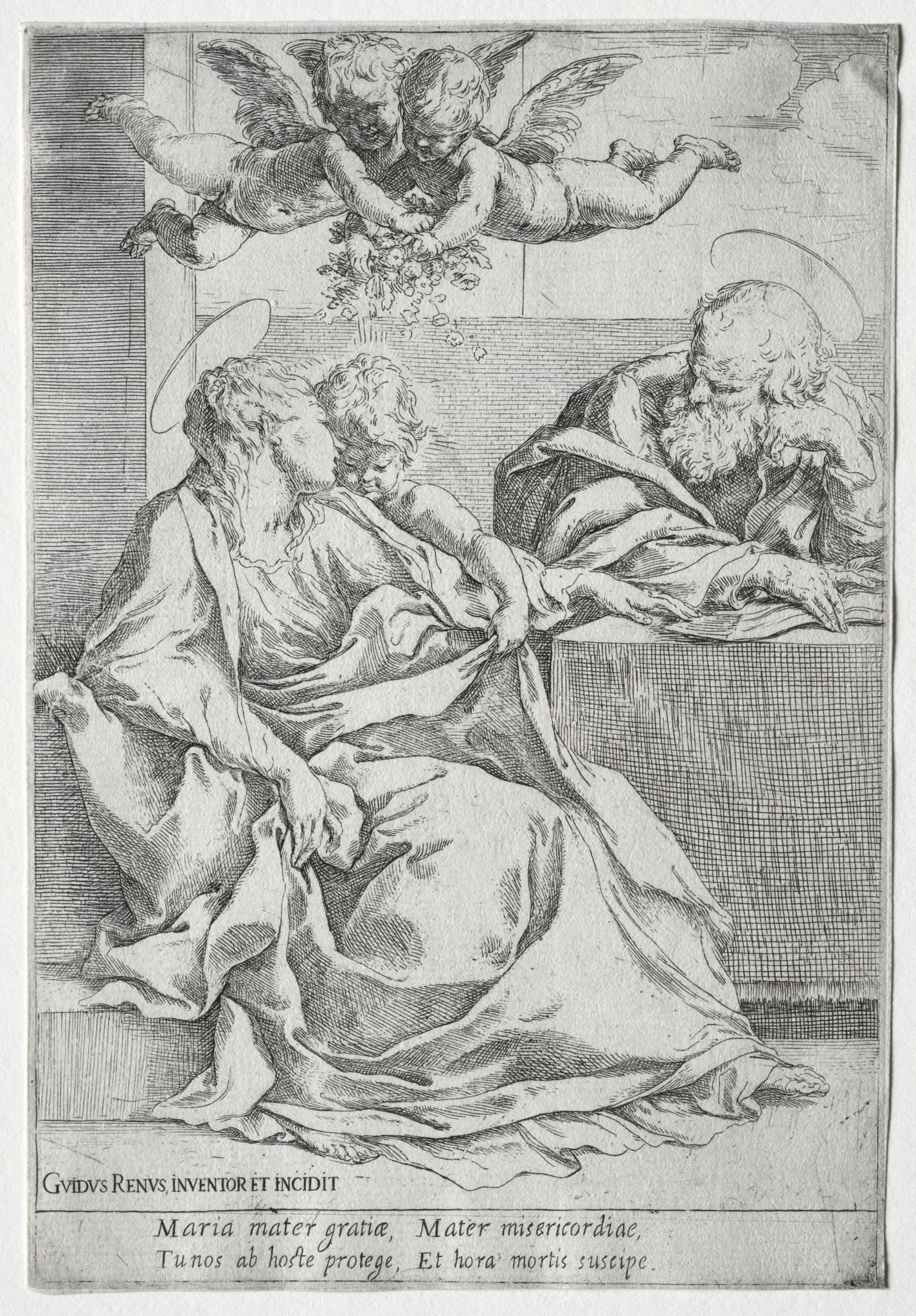 The Holy Family with Two Angels, detail