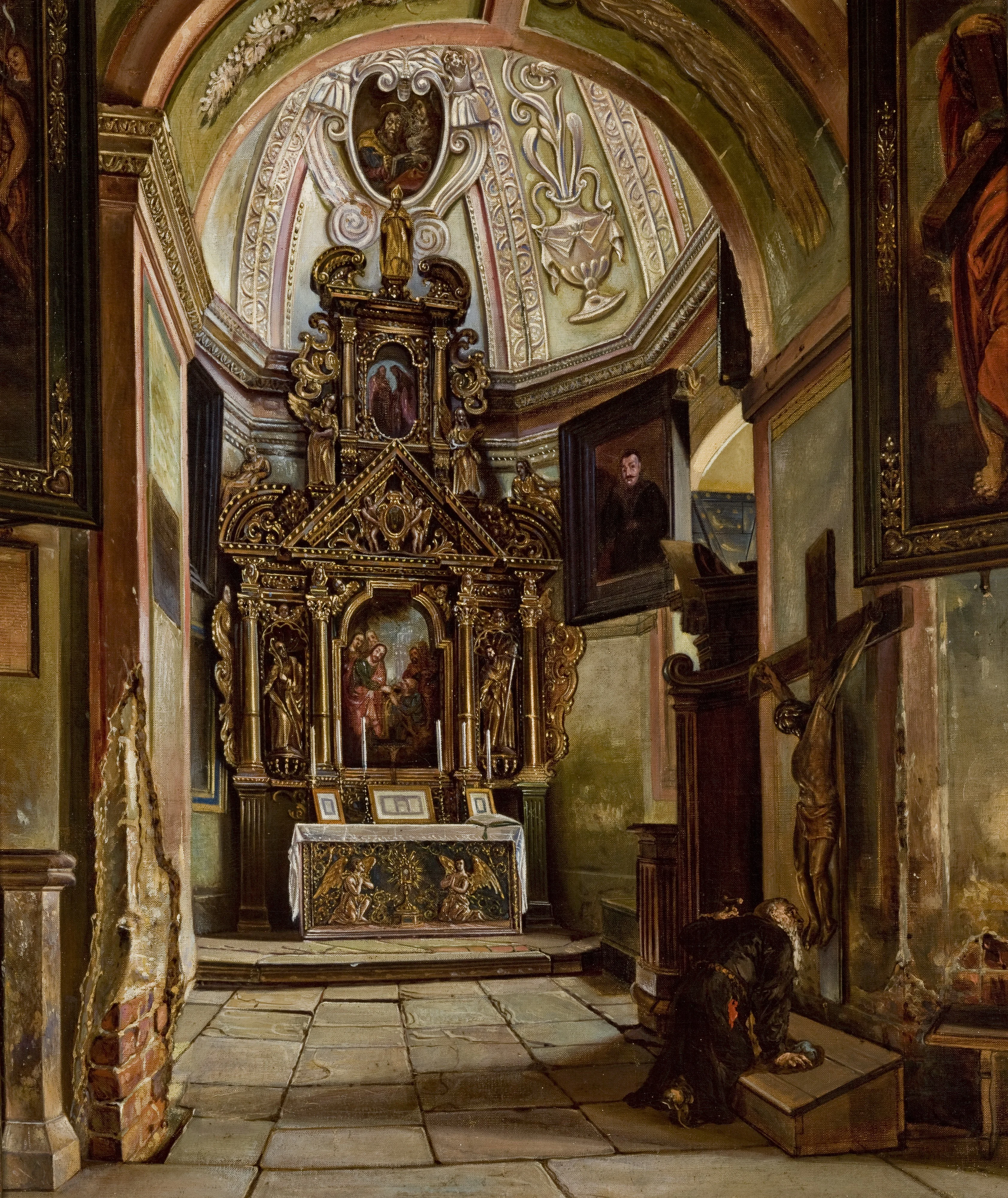 Interior of a Chapel at the Parish Church in Krosno, detail