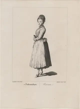Stubenmädgen (Servant Girl), by Quirin Mark, ink, 1775