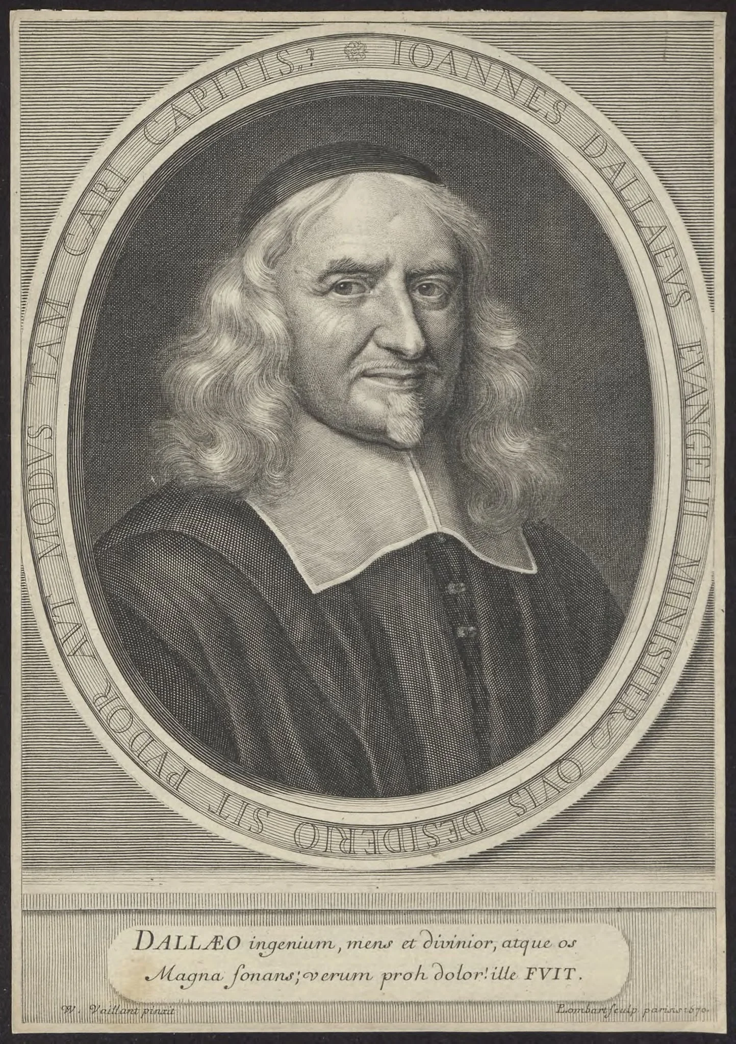 Portrait of Johannes Dallaeus/ Jean Daillé, detail