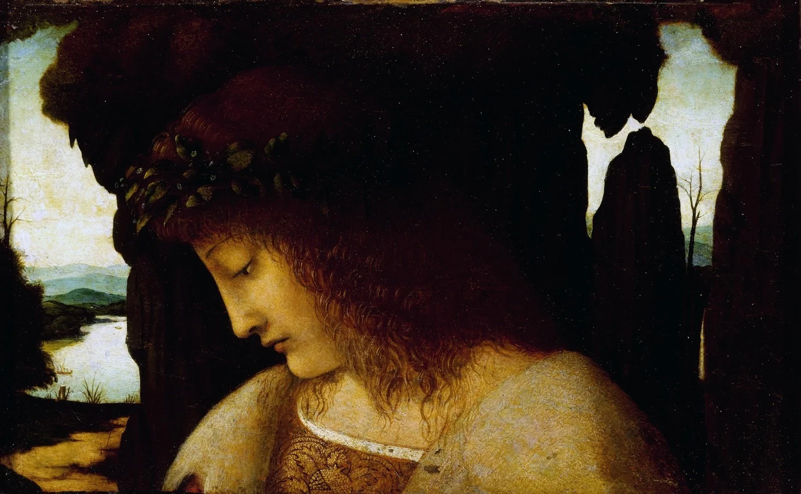 Narcissus at the Fountain, detail