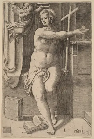 Fides (Faith), by Lucas van Leyden, ink, 1530