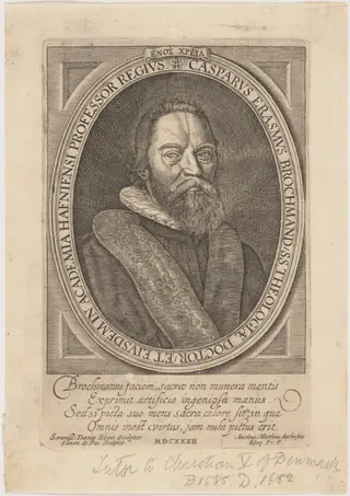 Jesper Rasmussen Brochmand, by Simon van de Passe, ink, 1632