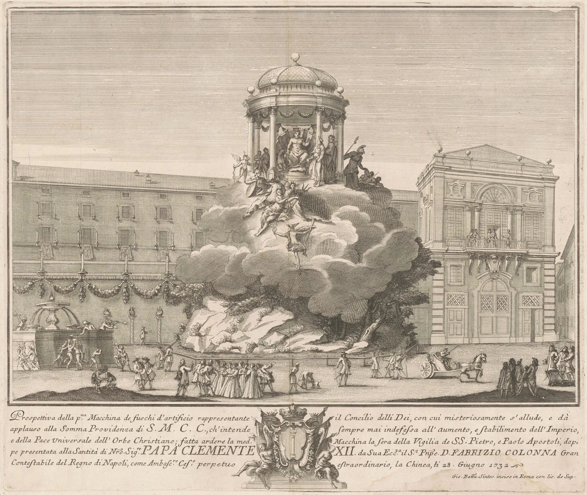 The Prima Macchina for the Chinea of 1732: The Council of the Gods, detail