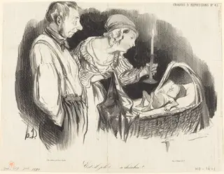 Est-il joli!... ce chérubin!..., by Honoré Daumier, ink, 1839