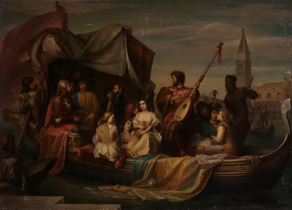 Giovanni Bellini and Albrecht Dürer are Celebrated by Venetian Artists, by Jacopo D'Andrea, oil, 1856