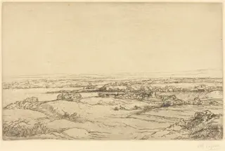 Plain near a Lake (La plaine pres du lac), by Alphonse Legros, ink, 1874