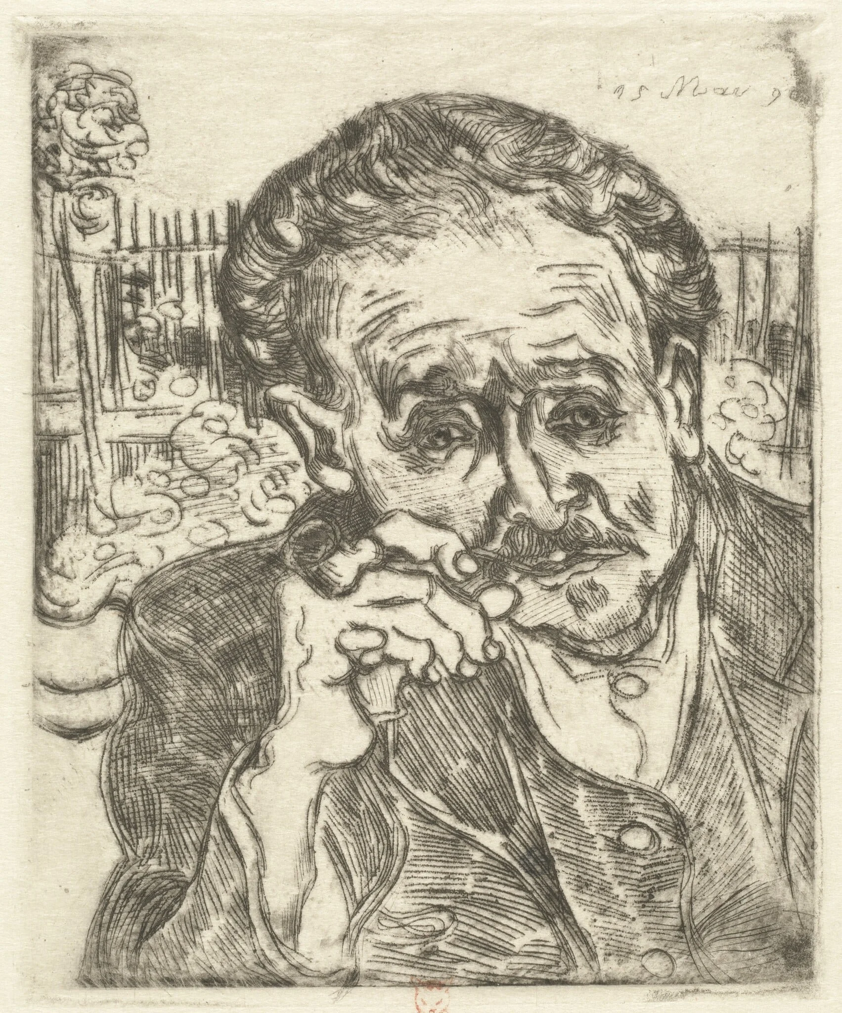 Dr. Gachet (Man with a Pipe), detail