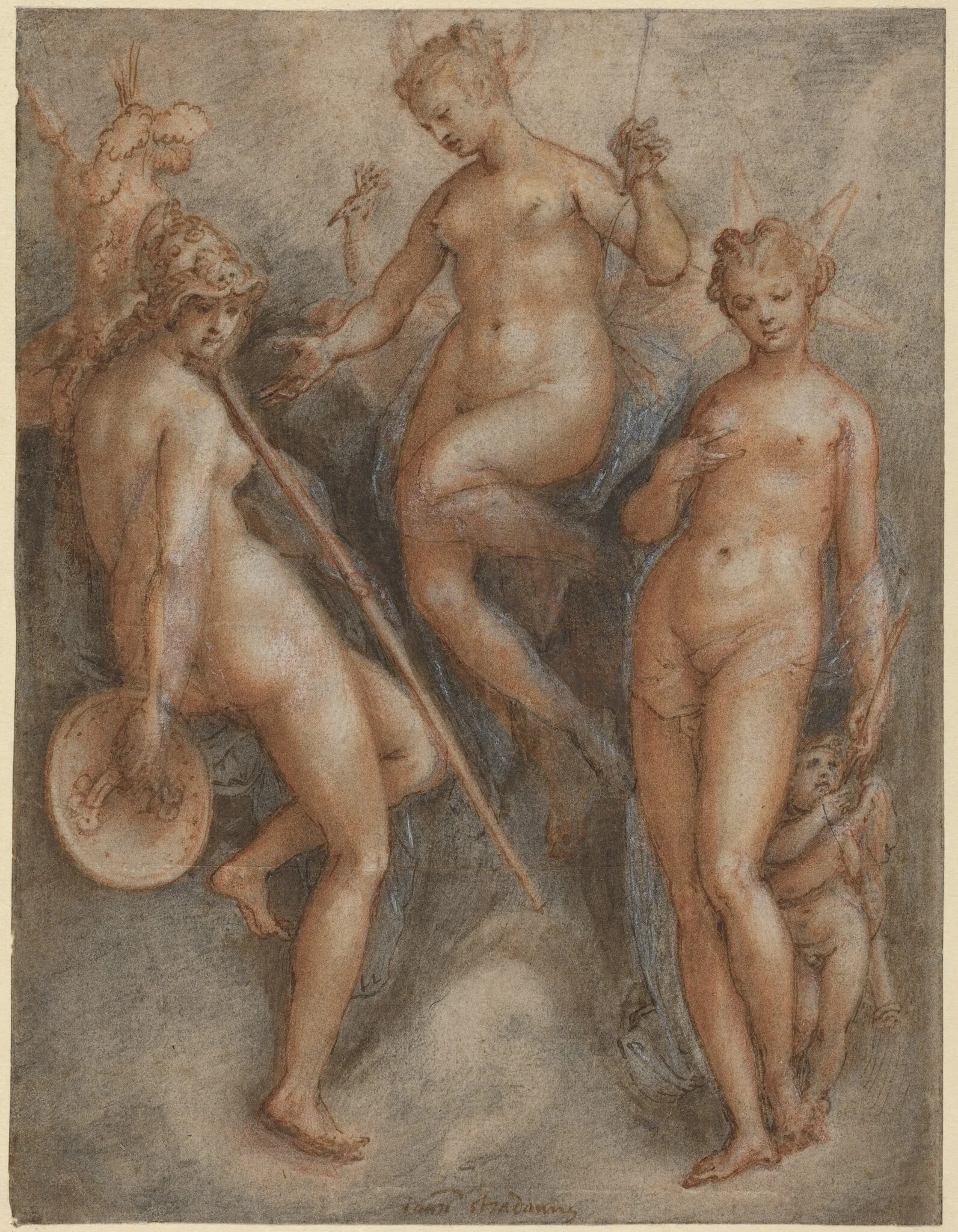 Three Goddesses: Minerva, Juno and Venus, detail