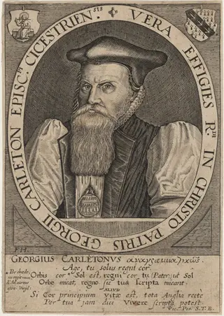 George Carleton, Bishop of Cheschester, by Frederik van Hulsen, ink, 1627