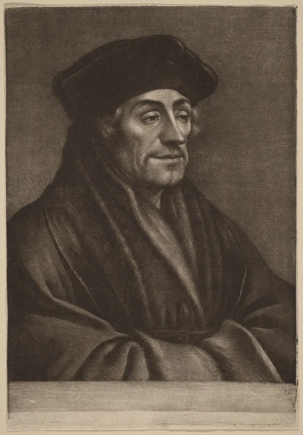Erasmus, by Wallerant Vaillant, ink, 1650