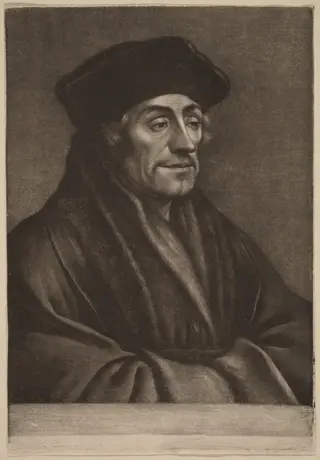 Erasmus, by Wallerant Vaillant, ink, 1650