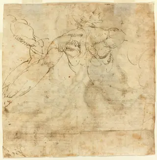 Study of a Back, by Giulio Cesare Procaccini, ink, 1612